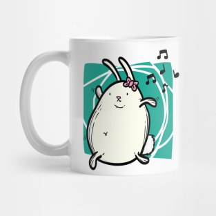 Dancing bunny aqua Mug